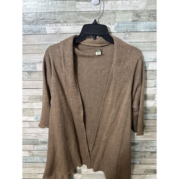 Women’s J.Jill Cardigan Linen blend Asymmetrical Brown Size Large - Picture 13 of 16